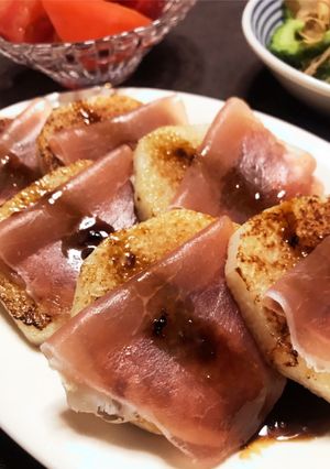 焼き長芋と生ハムのバルサミコ酢かけ-レシピのメイン写真