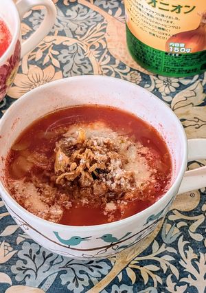 冷凍茹でキャベツの缶短トマトスープ-レシピのメイン写真