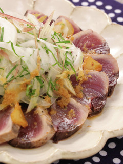 薬味たっぷり♪かつおのレアステーキ-レシピのメイン写真