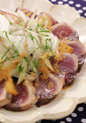 薬味たっぷり♪かつおのレアステーキ-レシピのメイン写真