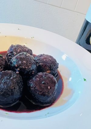 ポルペッティの赤ワイン煮込み（肉団子）-レシピのメイン写真