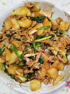 長芋と豚肉のキムチ炒め-レシピのメイン写真