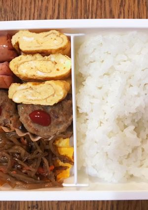へたくそパパ→高校息子弁当　ハンバーグ-レシピのメイン写真