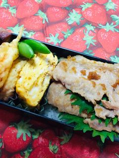 らっきょの天ぷらと生姜焼き弁当♡-レシピのメイン写真
