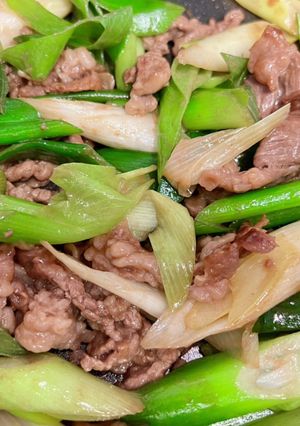 牛肉と長葱のオイスター炒め-レシピのメイン写真