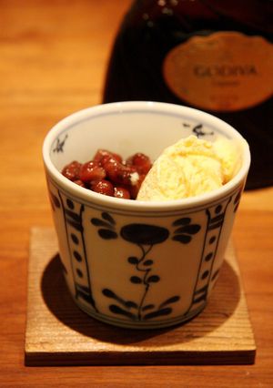バニラアイス☆あずき添えゴディバ風味-レシピのメイン写真