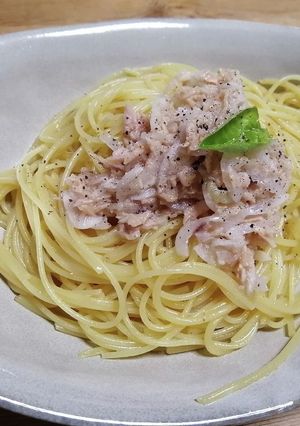 塩レモンパスタにツナトッピング-レシピのメイン写真