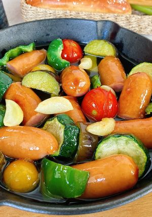 ロイヤリッチと夏野菜のアヒージョ-レシピのメイン写真
