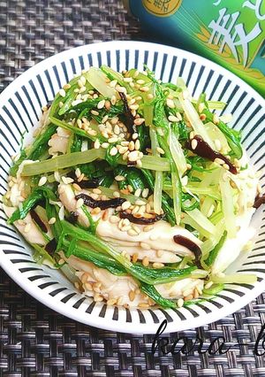ささみと水菜の塩こんぶラーぽん和え-レシピのメイン写真