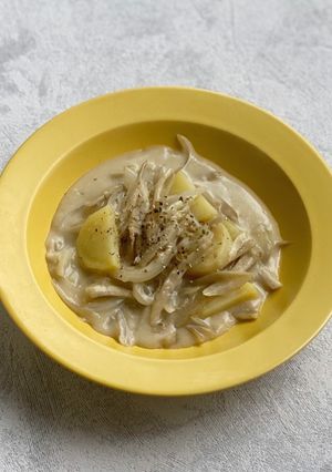牛蒡と新玉・じゃがいもオーツミルク煮-レシピのメイン写真
