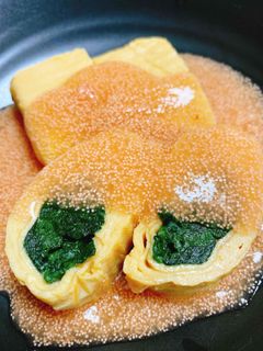 ほうれん草のだし巻き明太餡かけ-レシピのメイン写真