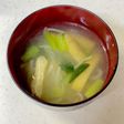 もやし 小松菜 油揚げの味噌汁^^