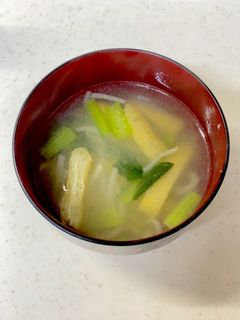 もやし 小松菜 油揚げの味噌汁^^-レシピのメイン写真