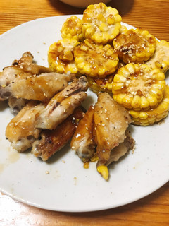 とうもろこしと手羽先揚げ-レシピのメイン写真
