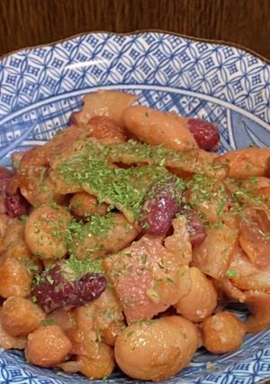 ミックスビーンズとベーコンのバターソテー-レシピのメイン写真