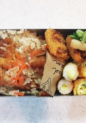 高校生弁当覚え書き35炊き込みご飯弁当-レシピのメイン写真