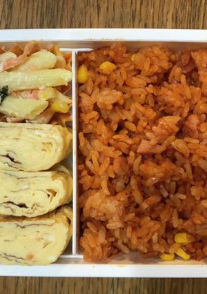 へたくそパパ→高校息子弁当　チキンライス-レシピのメイン写真