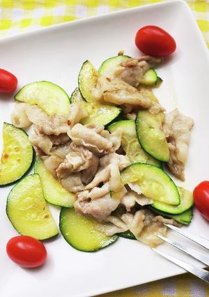 秋もさっぱり！ズッキーニと豚しゃぶの蒸焼-レシピのメイン写真