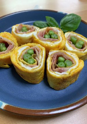 ベーコンいんげん巻き玉子焼き-レシピのメイン写真