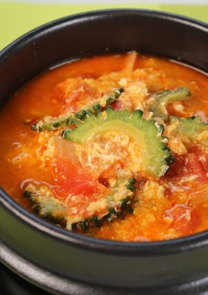 ゴーヤとトマトの韓国風スープ-レシピのメイン写真