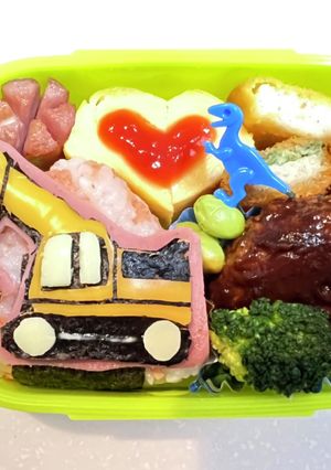 簡単キャラ弁！ユンボー、ショベルカー弁当-レシピのメイン写真