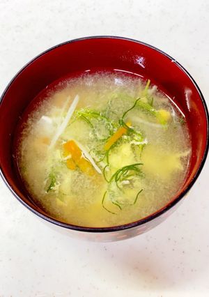 おかひじき えのき かきたま味噌汁^^-レシピのメイン写真