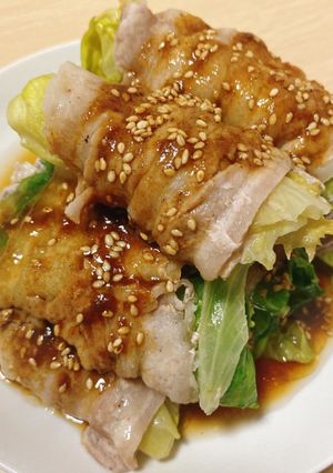 レンジde簡単肉巻きレタス-レシピのメイン写真