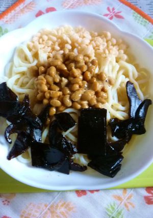 醤油うどん風冷やしうどん65～納豆昆布-レシピのメイン写真
