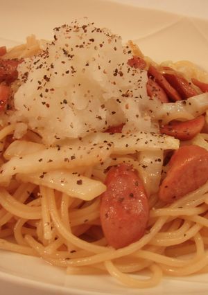 白菜とウィンナーのバター醤油パスタ-レシピのメイン写真