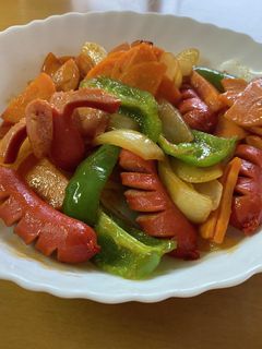 ウインナーと野菜のケチャップ炒め-レシピのメイン写真