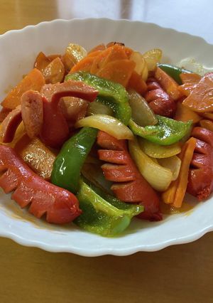 ウインナーと野菜のケチャップ炒め-レシピのメイン写真