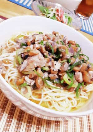 サバ納豆ぶっかけ素麺-レシピのメイン写真