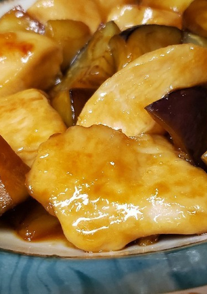 鶏むねとナスの黒酢からめ-レシピのメイン写真