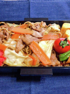 時短お弁当盛り付け記録 ソース焼きそば-レシピのメイン写真