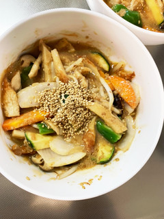 レンジ肉無チクワ梅鰹節炒飯味野菜炒め-レシピのメイン写真