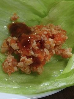 人参そぼろの辛味噌レタス包み-レシピのメイン写真