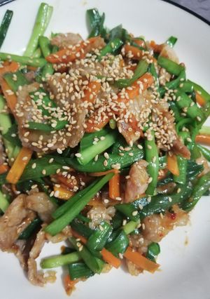 豚肉とニラの中華風ピリ辛炒め-レシピのメイン写真