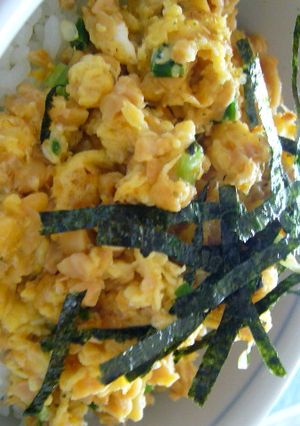 ふんわり卵と納豆のそぼろ丼-レシピのメイン写真