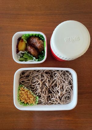 中学生野球弁当62|鶏ねぎ蕎麦-レシピのメイン写真