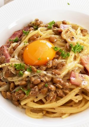 納豆のカルボナーラ-レシピのメイン写真