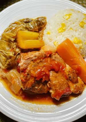 大きな豚肉と野菜のトマト煮込み-レシピのメイン写真