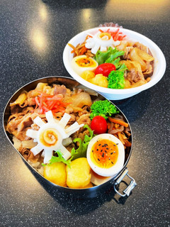 高校生弁当 牛丼 2022 6月20日-レシピのメイン写真