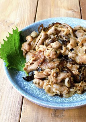 簡単♪豚こま肉の昆布炒め／昆布の佃煮料理-レシピのメイン写真