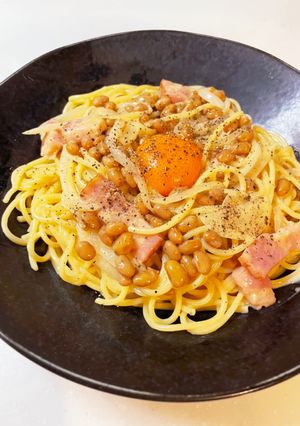 濃厚和風ねばボナーラ（再現）-レシピのメイン写真