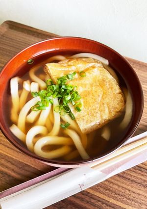 昼食に きつねうどん-レシピのメイン写真