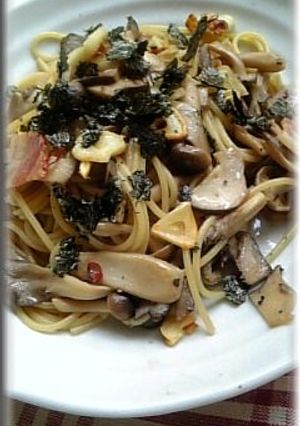 きのことベーコンの和風バター醤油パスタ♡-レシピのメイン写真