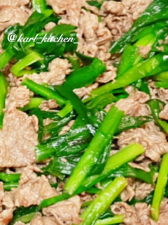 簡単ノンオイル牛肉ニラ炒め 覚書-レシピのメイン写真