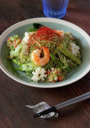 料理長直伝の翡翠ビーフン~小松菜ソース~-レシピのメイン写真