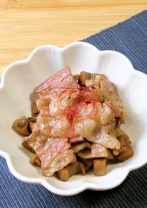 豚肉とれんこんの甘辛煮-レシピのメイン写真