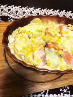 サーモンとポテトの味噌マヨソース焼き-レシピのメイン写真